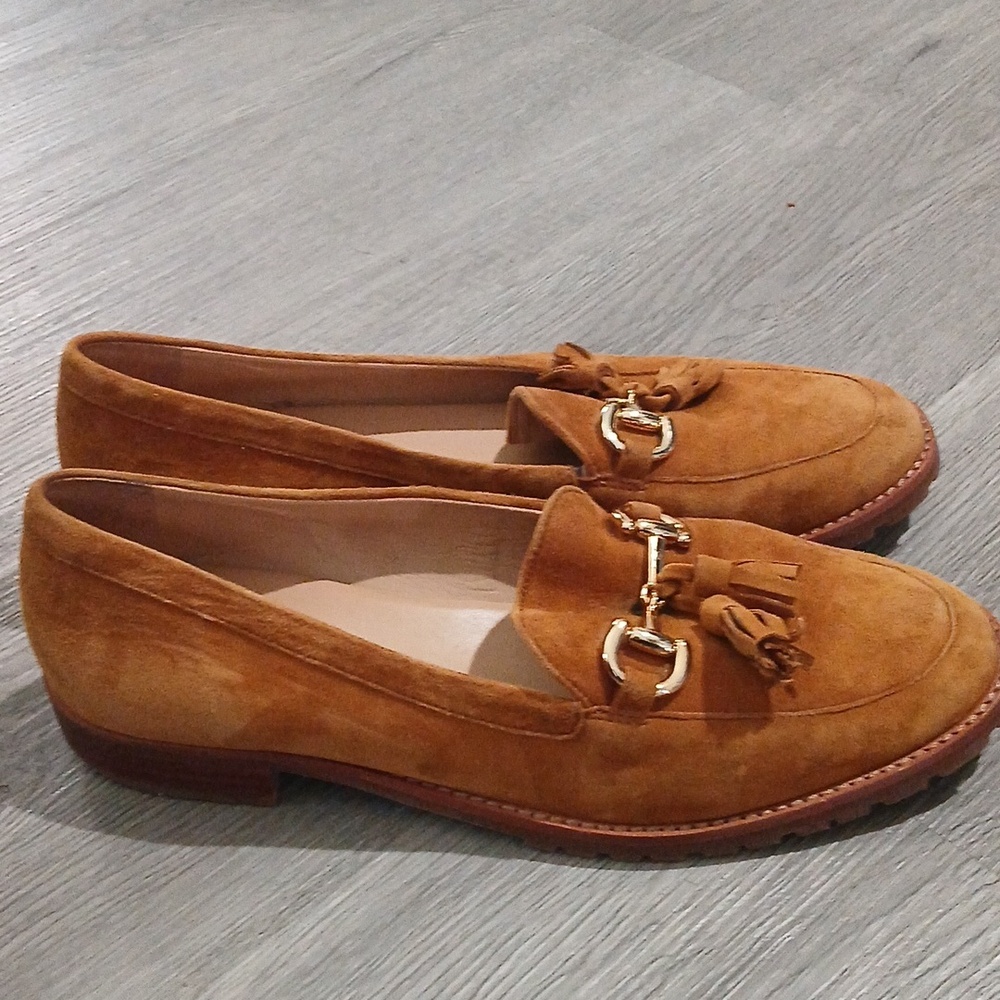 Talbots Women's Suede Tassel Loafers in Camel  Sz 10.5  EUC - Picture 5 of 9